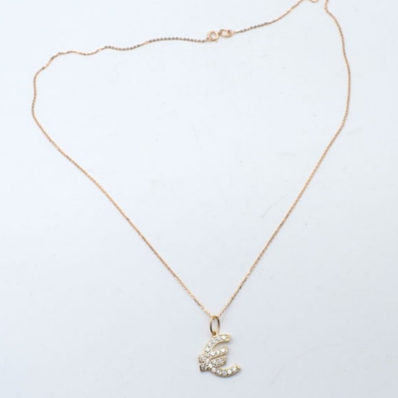 14k rose gold plated Euro pendant & chain. - Picture 5 of 8
